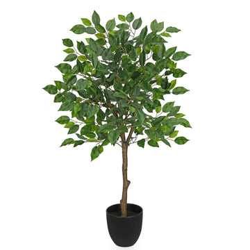 Oairse Artificial Ficus Tree 90cm Tall Faux Ficus Plant with Silk Leaves